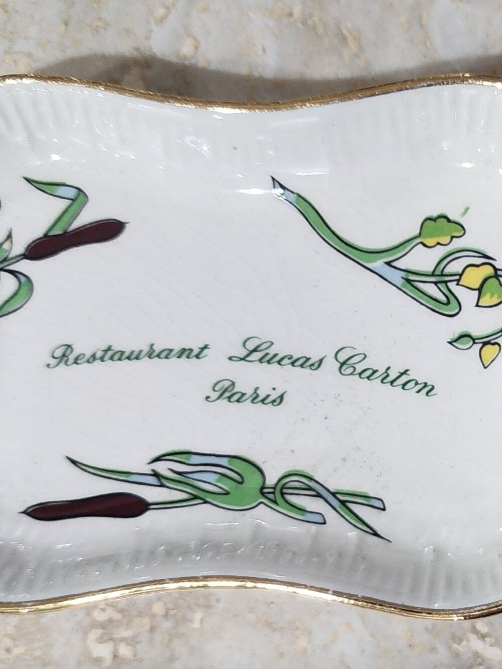 French Longchamp Porcelain Catchall Tray Lucas Carton Paris Art Nouveau Dish